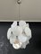Vintage Italian Murano Chandelier with 24 White Disks, 1979 3