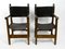 Large Spanish Knights Armchairs in Solid Wood and Core Leather, 1930s, Set of 2, Image 20