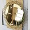 Round Sculptural Brass Mid-Century Style Mirror 5