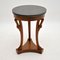 Antique Neoclassical Style Walnut Side Table with Marble Top, Image 2