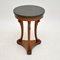 Antique Neoclassical Style Walnut Side Table with Marble Top, Image 1
