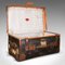 Baúl de viaje inglés vintage de cuero, años 30, Imagen 2