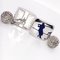 Navy Blue Enameled Sterling Silver Golf Player Cufflinks from Berca 3