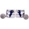 Navy Blue Enameled Sterling Silver Golf Player Cufflinks from Berca 1