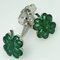Green Hand-Enameled Sterling Silver Cufflinks with Four Leaf Clover Shape from Berca 3