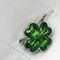 Green Hand-Enameled Sterling Silver Cufflinks with Four Leaf Clover Shape from Berca, Image 7