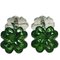 Green Hand-Enameled Sterling Silver Cufflinks with Four Leaf Clover Shape from Berca, Image 1