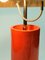 Orangefarbene Tischlampe aus Keramik, Schilfrohr & Chrom, 1970er 4