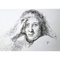 Filippo Mattarozzi, Detail der Frau, Rembrandt Kopf, Bleistift und Tusche 1