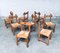 Belgian Brutalist Oak Dining Chair Set, 1960s, Set of 8 23