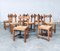 Belgian Brutalist Oak Dining Chair Set, 1960s, Set of 8, Image 27