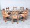 Belgian Brutalist Oak Dining Chair Set, 1960s, Set of 8 30