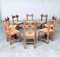 Belgian Brutalist Oak Dining Chair Set, 1960s, Set of 8, Image 30