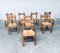 Belgian Brutalist Oak Dining Chair Set, 1960s, Set of 8 31