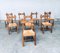Belgian Brutalist Oak Dining Chair Set, 1960s, Set of 8, Image 31