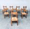 Belgian Brutalist Oak Dining Chair Set, 1960s, Set of 8 29