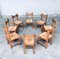 Belgian Brutalist Oak Dining Chair Set, 1960s, Set of 8 25