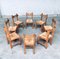 Belgian Brutalist Oak Dining Chair Set, 1960s, Set of 8, Image 25
