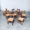 Belgian Brutalist Oak Dining Chair Set, 1960s, Set of 8, Image 21