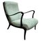 Armchair in Wood and Green Fabric by Ezio Longhi for Elam, Italy, 1950 1