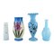 Antique Vases in Hand-Painted Mouth-Blown Opal Art Glass, 1900s, Set of 4 1