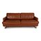 2-Seater Brown Leather Sofa from Gepade 1