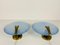 Brass and Blue Glass Sconces, 1960s, Germany, Set of 2 2