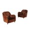 Velvet Armchairs, Italy, 1950s, Set of 2, Image 1