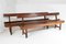 Long Antique English Oak Refectory Benches, Set of 2 3