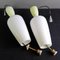 Italian Lamps in White and Green Glass, 1950s, Set of 2 10