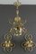 Wrought Iron and Glass Pendant Light & Sconces, Set of 3 1