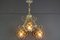 Wrought Iron and Glass Pendant Light & Sconces, Set of 3 3