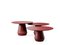 Tables Basses Charlotte Triple Rouge Foncé, Set de 3 1