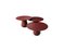 Tables Basses Charlotte Triple Rouge Foncé, Set de 3 2