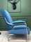 Industrieller Vintage Metall Stuhl in Blau 6