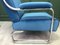 Vintage Industrial Metal Blue Chair Armchair 5