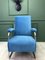 Vintage Industrial Metal Blue Chair Armchair 1