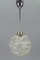 Mid-Century Modern Glass & Chrome Pendant Light 19