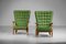 Solid Oak Grand Repos Armchairs by Guillerme and Chambron, Set of 2 7