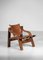 Leather and Curved Plywood Armchair, 1950s, Image 3