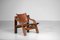 Leather and Curved Plywood Armchair, 1950s 2