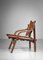 Leather and Curved Plywood Armchair, 1950s 6