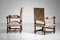 Louis XIII Style Solid Oak Armchairs, 1960s, Set of 2 3