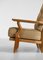 Oak Grand Repos Lounge Chair by Guillerme Et Chambron, 1960s 13