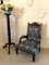 Large Antique Carved Walnut Library Chair, Image 2