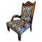 Large Antique Carved Walnut Library Chair, Image 1