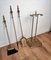 Vintage Three-Piece Brass Fire Tool Set with Stand, Set of 4, Image 4