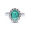 18K Gold Ring with Emerald and Cut Diamonds 1