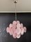 Vintage Italian Murano Chandelier with 36 Pink Disks, 1979, Image 1