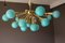 Turquoise Murano Glass Semi Sputnik Ceiling Light, 1990s 15